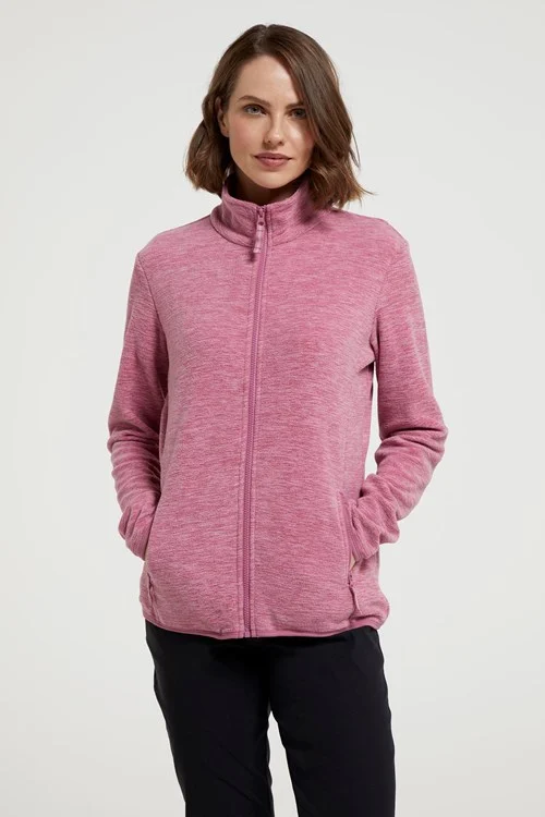 Mountain Warehouse Womens/Ladies Snowdon II Melange Full Zip Fleece Jacket - Pink