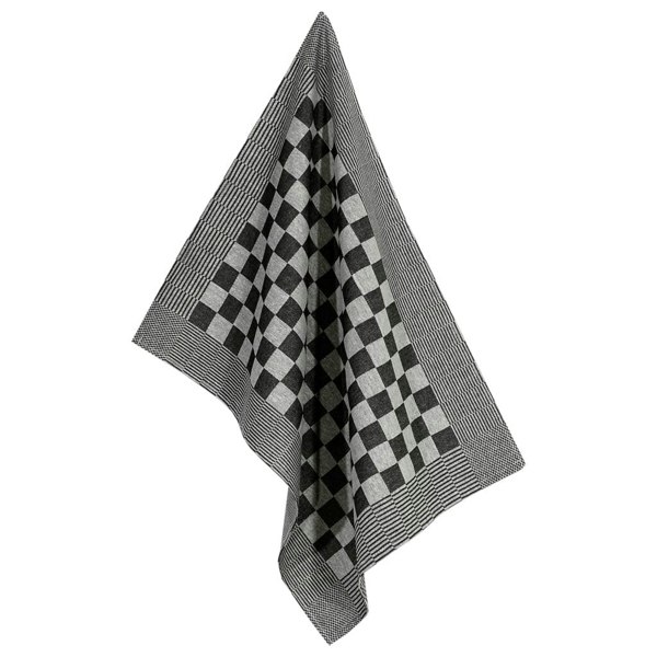 Berkfield 20 Piece Towel Set Black and White Cotton