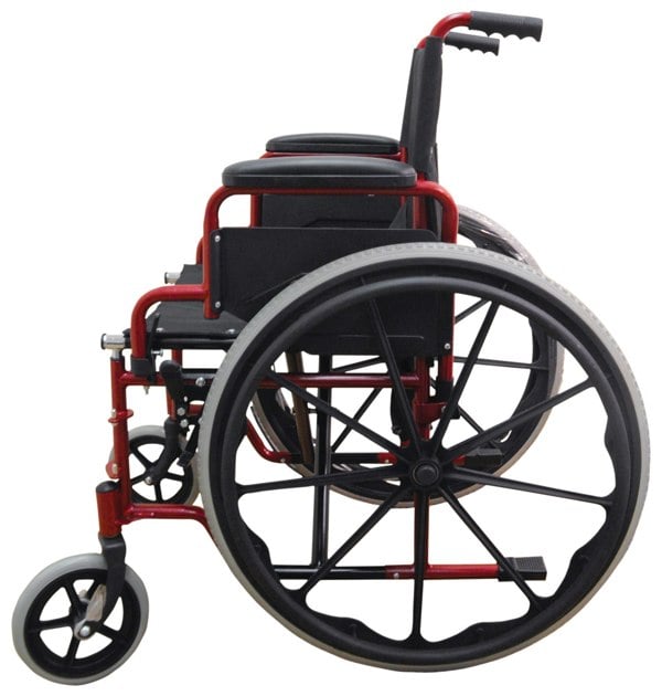 Aidapt Self propelled steel wheelchair Red