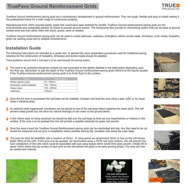 True Products TruePave Shed Base Kit - Interlocking Plastic Grids With Weed Fabric