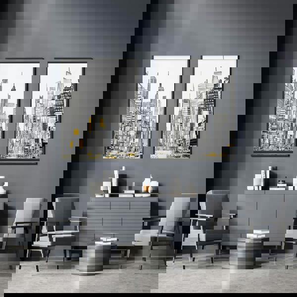 Wall Decor For Hallway | Set of 2 Urban Skyscrapers Wall art Prints