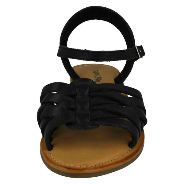 Leather Collection Ladies Leather Collection Flat Strappy Sandals F00200