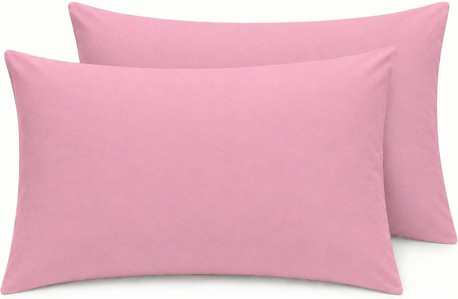 Night Zone 200 Thread Count Egyptian Cotton Pillowcases Pair – Hotel Quality Bed Linen - Pink - House Wife Pillow Cases