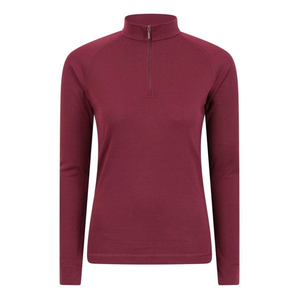 Mountain Warehouse Womens/Ladies Talus Zip Neck Long-Sleeved Thermal Top - Pink