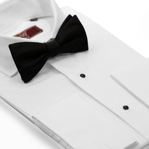 David WeJ Classic Collar Double Cuff Dress Shirt - White