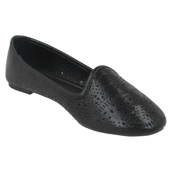 Spot On Ladies Spot On Punched Vamp Ballerinas