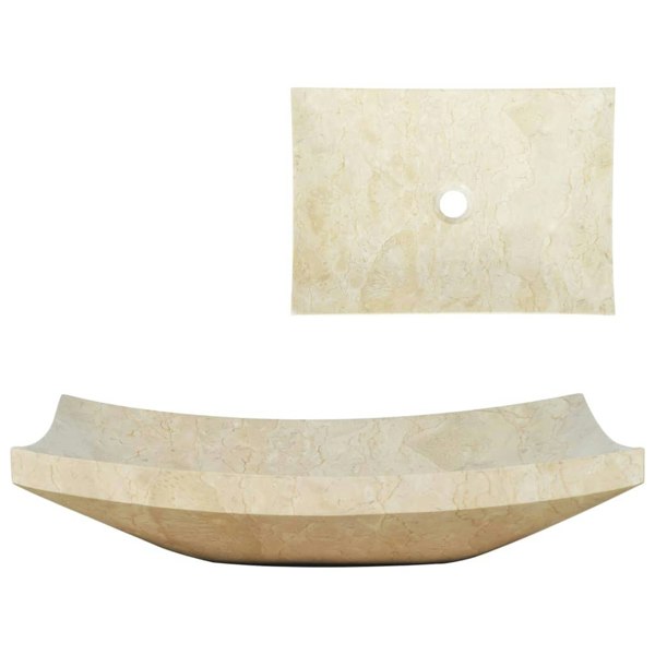 Berkfield Sink 50x35x12 cm Marble Cream
