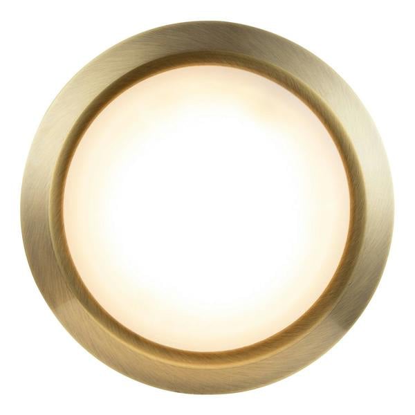 Contemporary Antique Brass Flush LED Bathroom Ceiling Light Fitting Image 8