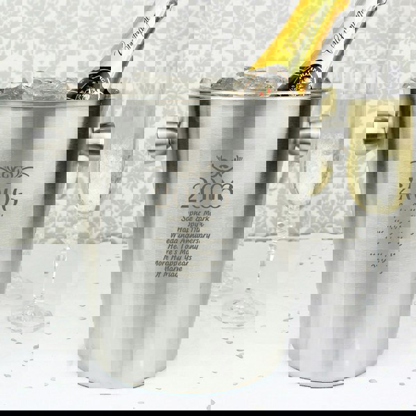 Personalised Memento Company Personalised Number Frame Stainless Steel Ice Bucket