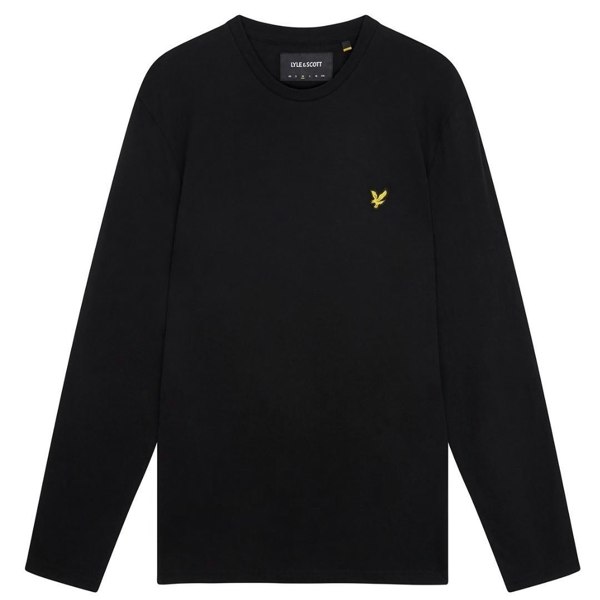 Lyle & Scott Plain Black Long Sleeve T-Shirt L