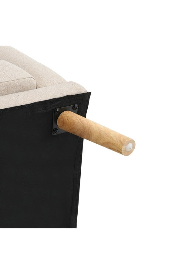 Living and Home Beige Linen Upholstered Padded Armchair