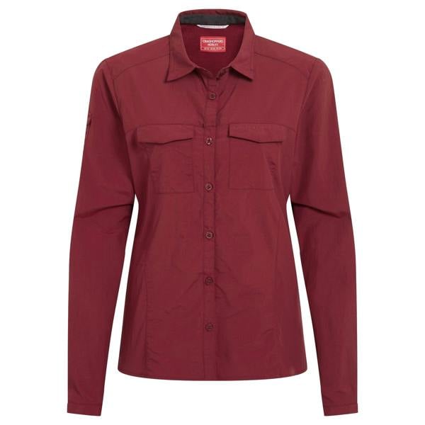Craghoppers Womens/Ladies Adventure III Nosilife Long-Sleeved Shirt - Riad Red - 