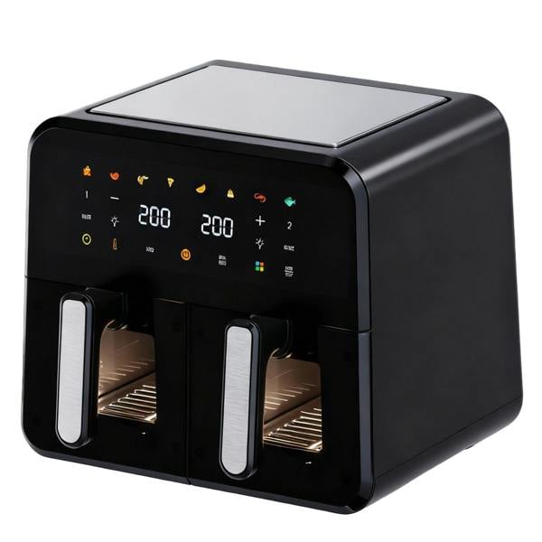 Spector 12L Dual Zone Air Fryer 2600W Oil Free Oven Cooker Touch Control Black