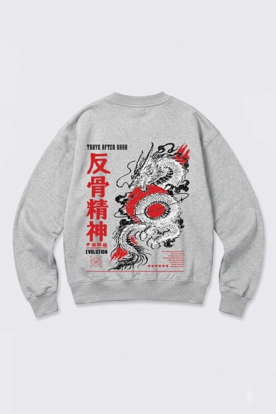 London Attitude Oversized Tokyo After Dark Dragon Sweatshirt