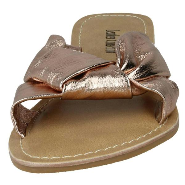 Leather Collection Ladies Leather Collection Knot Vamp Mule Sandals