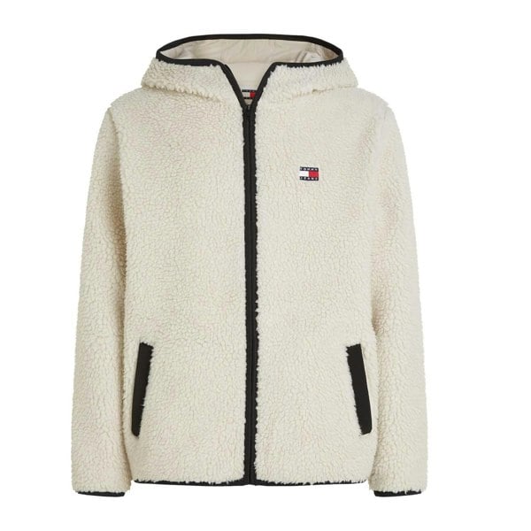 Tommy Hilfiger Mens Badge Teddy Fleece Cardigan - Beige