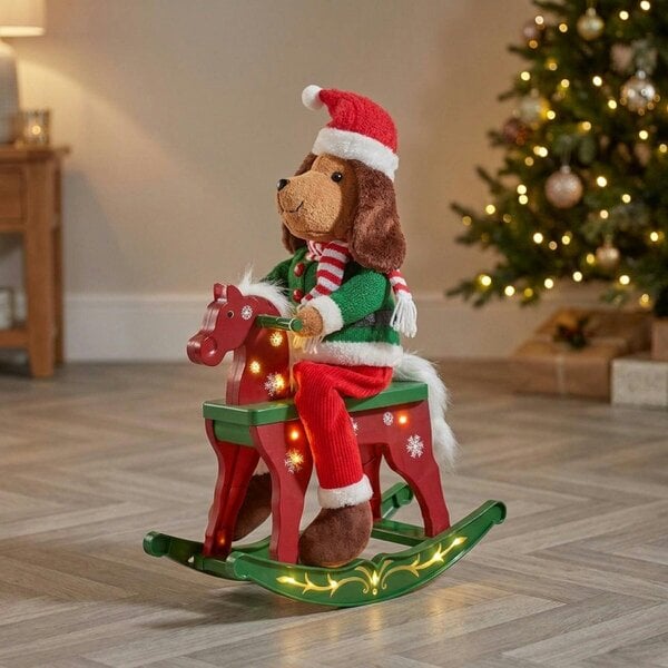 Garden Greatness Musical Rocking Puppy Dog Christmas Ornament