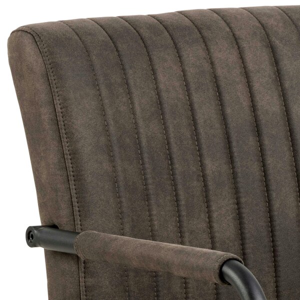 Wyld Haus Set of 2 Grey Upholstered Helsinki Dining Chair Ribbed Back
