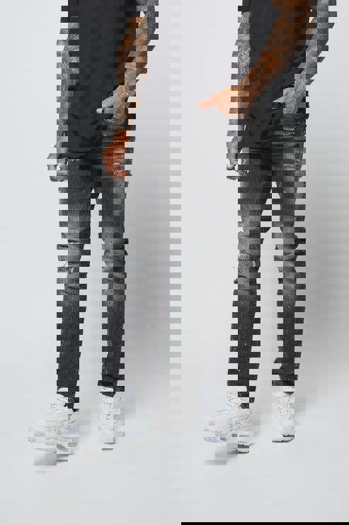 Valere Milano Mosole Rip & Repair Jeans - Black