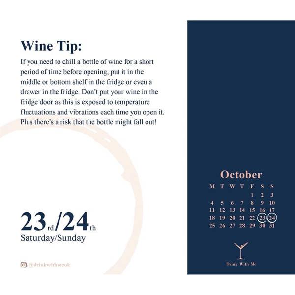 Drink With Me, Wine Wisdom Desk Calendar 2027, Desk Calendars, Day To View, Lifestyle, Gift