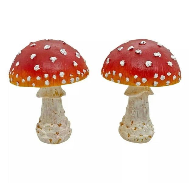 Ferncrest Trading Pair of Mushroom Garden Ornaments