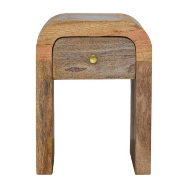 Artisan Furniture Mini Darcy Oak-ish Nightstand with Curved Edges