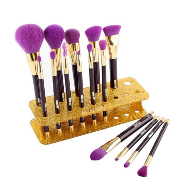 Aquarius Makeup Brush Holder Gold 15 Hole Stand Cosmetic Organiser Storage