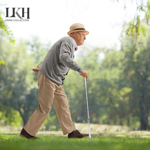 LKH HOME COLLECTION LKH Aluminum Walking stick with Handle & Anti-Skid Base - Lightweight 28-38 Inches Aluminum Walking Cane for Seniors & Adults