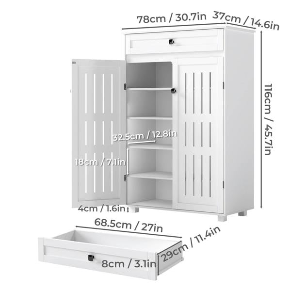 Levede Shoe Cabinet 5-Tier Door Entryway Storage Rack Organizer Cupboard White