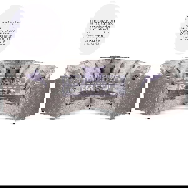 Furnishings For Less Ferguson / Crystal Crushed Velvet Full Back Corner Sofa