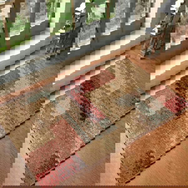 Livabliss Riley-Modern Red Brown Grey Graphic Rug