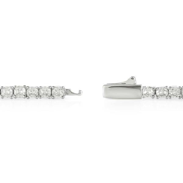 namana Silver 3mm Tennis Bracelet for Women with White Cubic Zirconia Stones