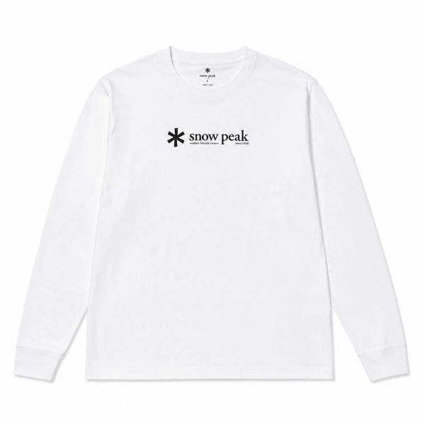 Snow Peak Soft Cotton Logo Long Sleeve T-Shirt White