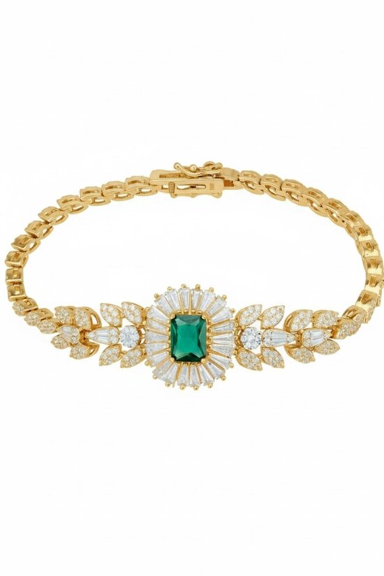 Latelita Countess Gemstone Bracelet Emerald Gold
