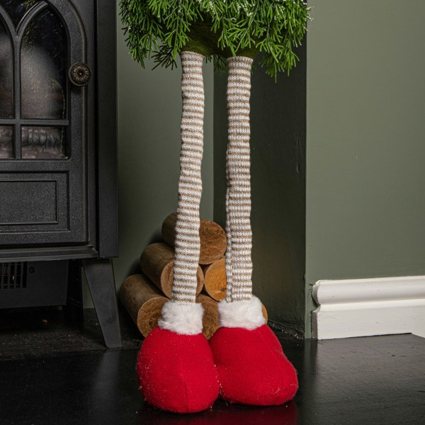 Samuel Alexander 76cm Red and White Christmas Tree Standing Gonk with Striped Hat and Extendable Legs