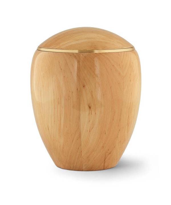Memorials Direct Wooden Round Top Urn (Natural Wood and Teak) XL Adult