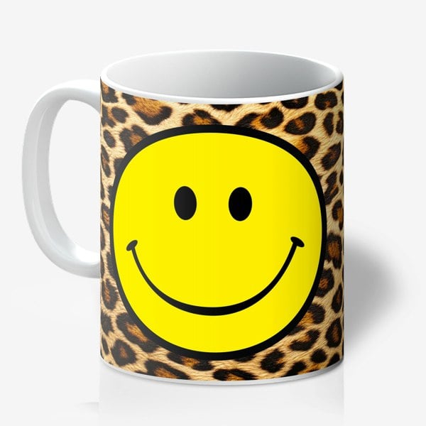 Leopard Print Smiley face Mug - Love Frankie