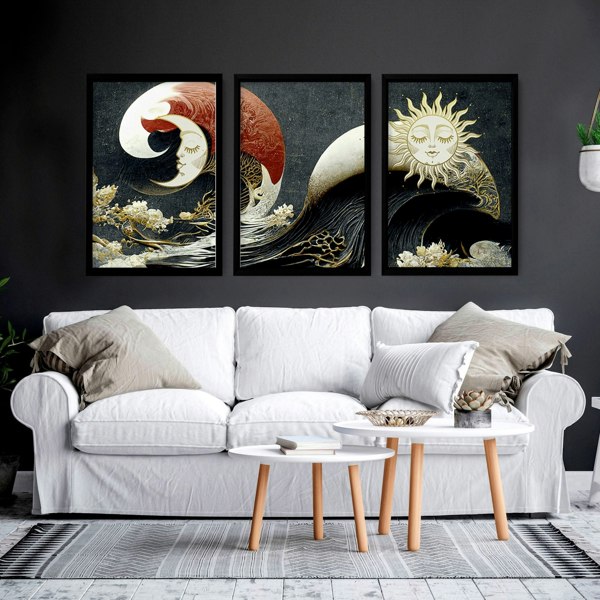 Wall art Japanese | set of 3 framed wall art prints