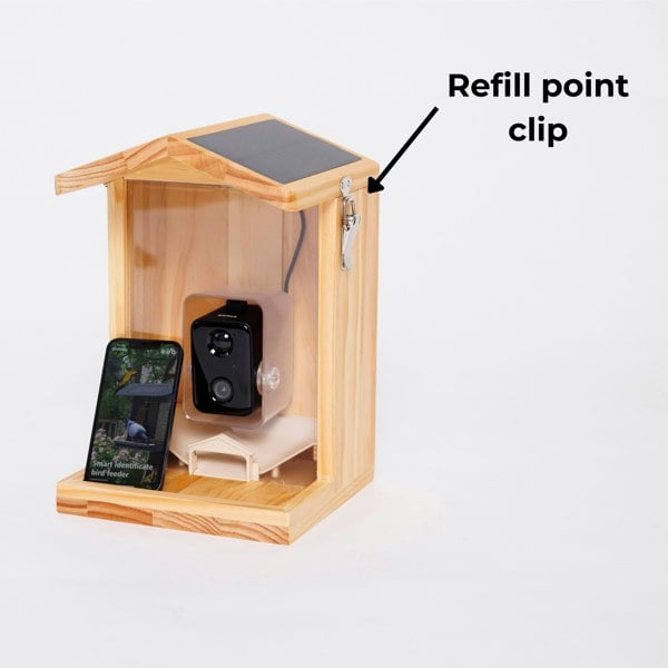 Callow Retail Wooden Bird Feeder with AI Bird Detection Camera