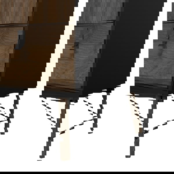 Furniture To Go Ry Wardrobe 3 doors + 3 drawers in Matt Black Walnut