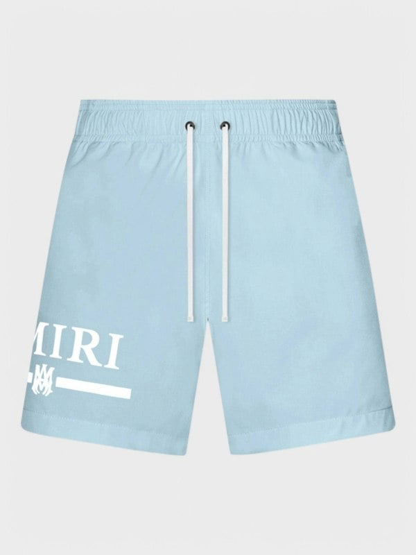 Amiri Ma Bar Logo Swimtrunk Dusty Blue - Supplied FashionAmiri