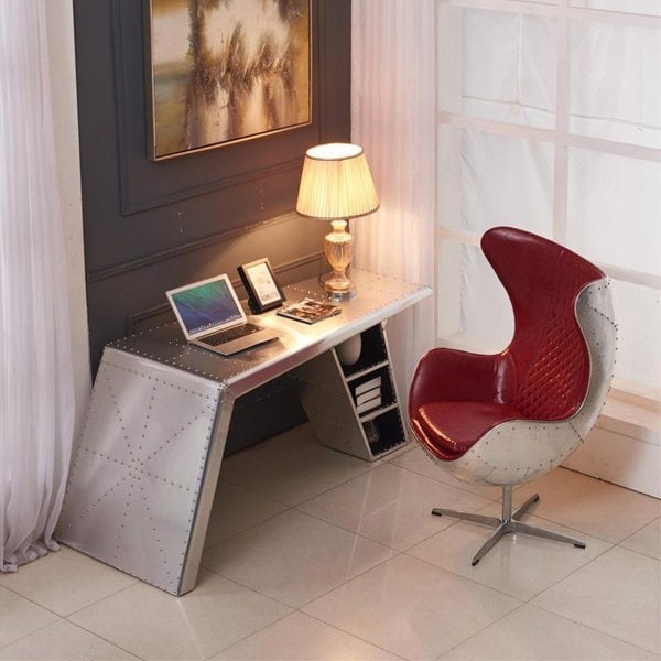 Timothy Oulton Aviator Aviation Desk, Office Desk, Aluminium-Weilai Concept-Weilai Concept
