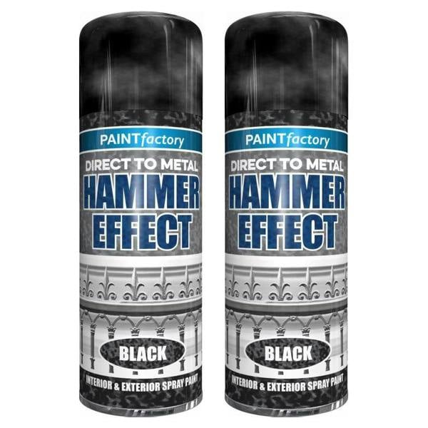 Paint Factory 2X  Hammered Black Spray Paint 400ml