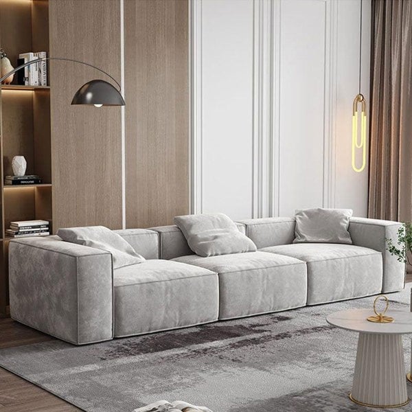 Yetta Three Seater, Four Seater Sofa, Corner Sofa, Grey Velvet-Weilai Concept-Weilai Concept