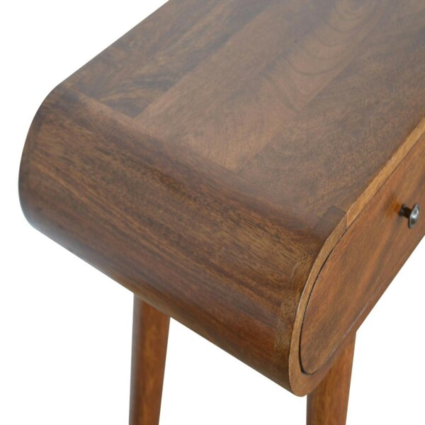 Wyld Haus Como Chestnut Mango Wood OvalcConsole Table 2 Drawers
