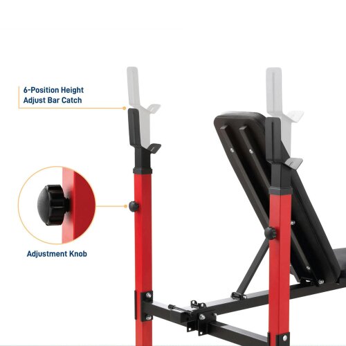 Marcy MWB5511 Folding Weight Bench With Adjustable Uprights & Backrest