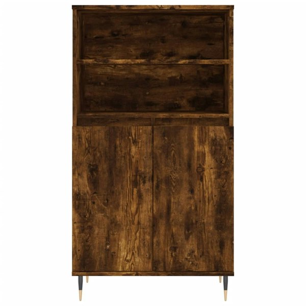 Berkfield Highboard Smoked Oak 60x36x110 cm Engineered Wood