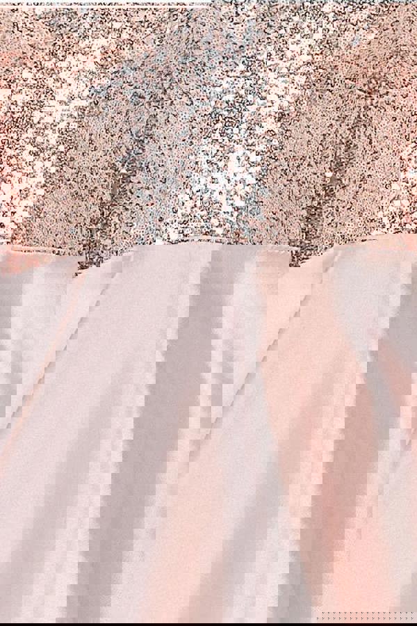 Multilayered Sequin And Satin Skater Mini -champagne DR1317PB