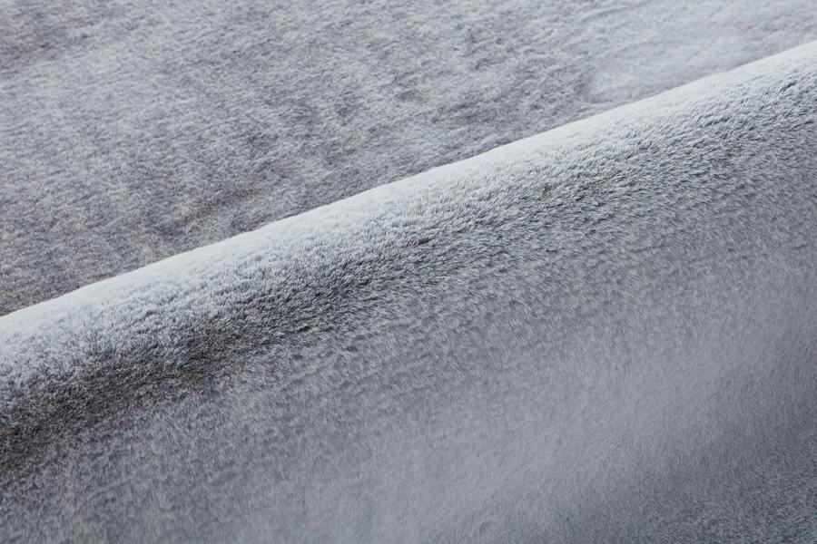 A.Unique Home Luxury Faux Fur Rabbit Rug - 1200GSM - Silver - (100x150cm)