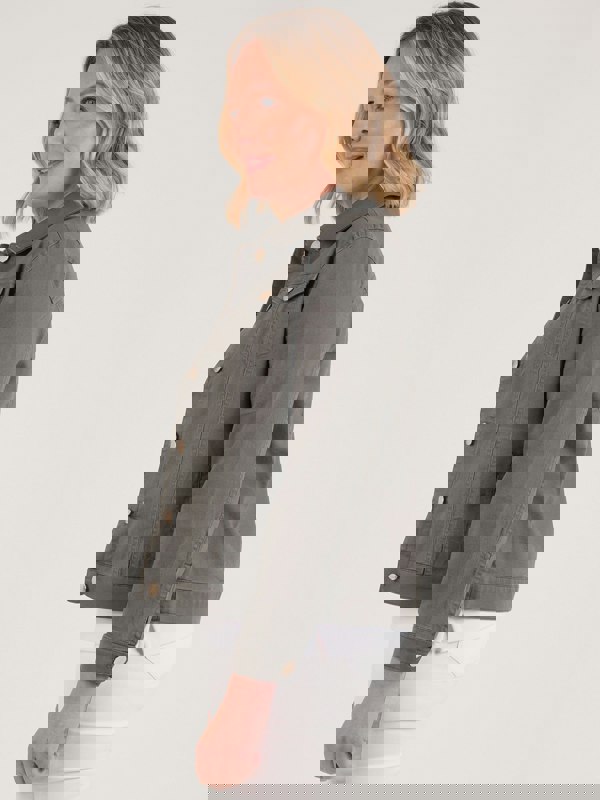 PennyPlain Denim Style Jacket - Dark Sage